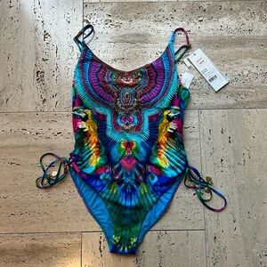 NWT CAMILLA SCOOP NECK LACE UP SIDE ONE PIECE “AGE OF ASTERIA”